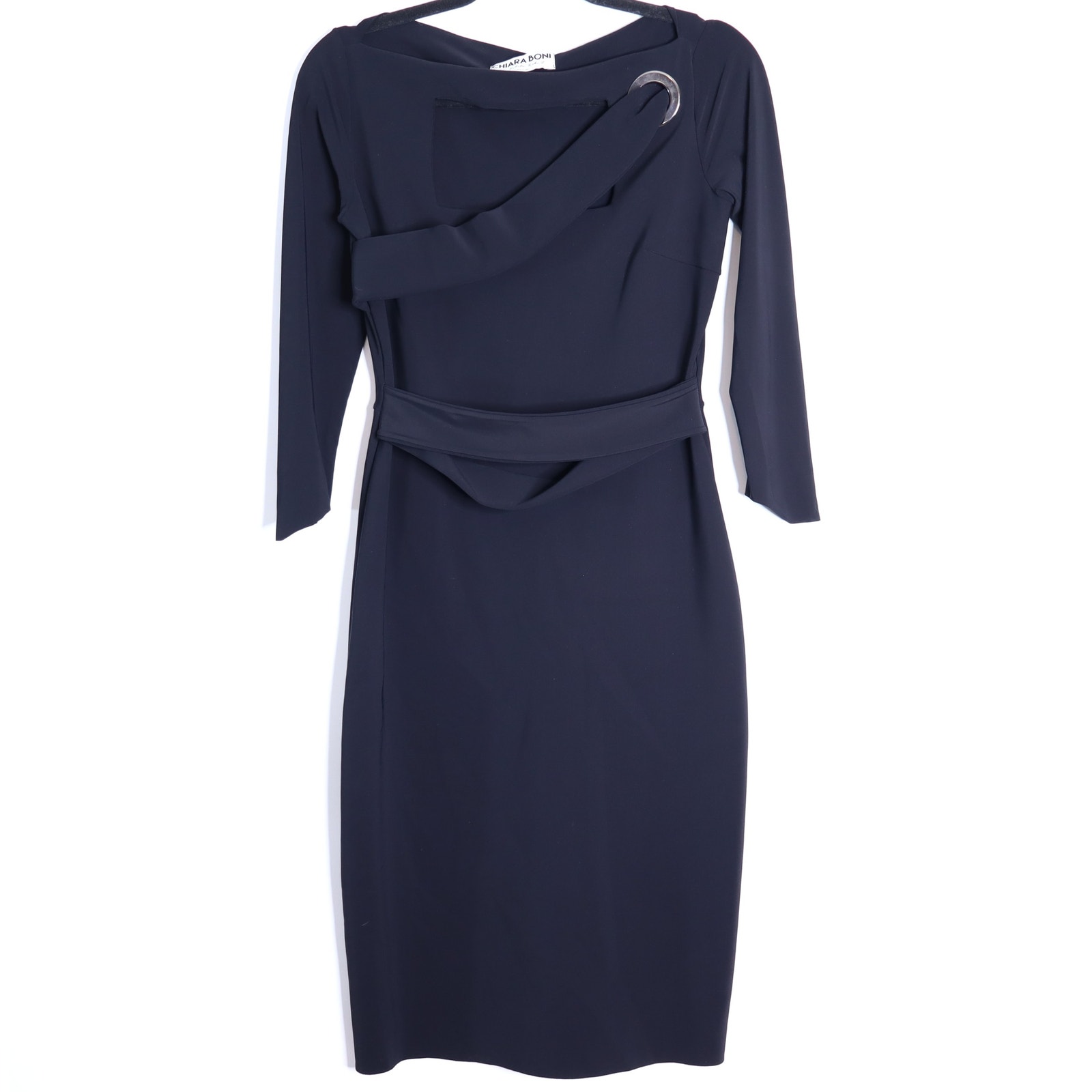 Chiara Boni La Petite Robe Strap Dress Black Knee Length Women's 44/Us 8